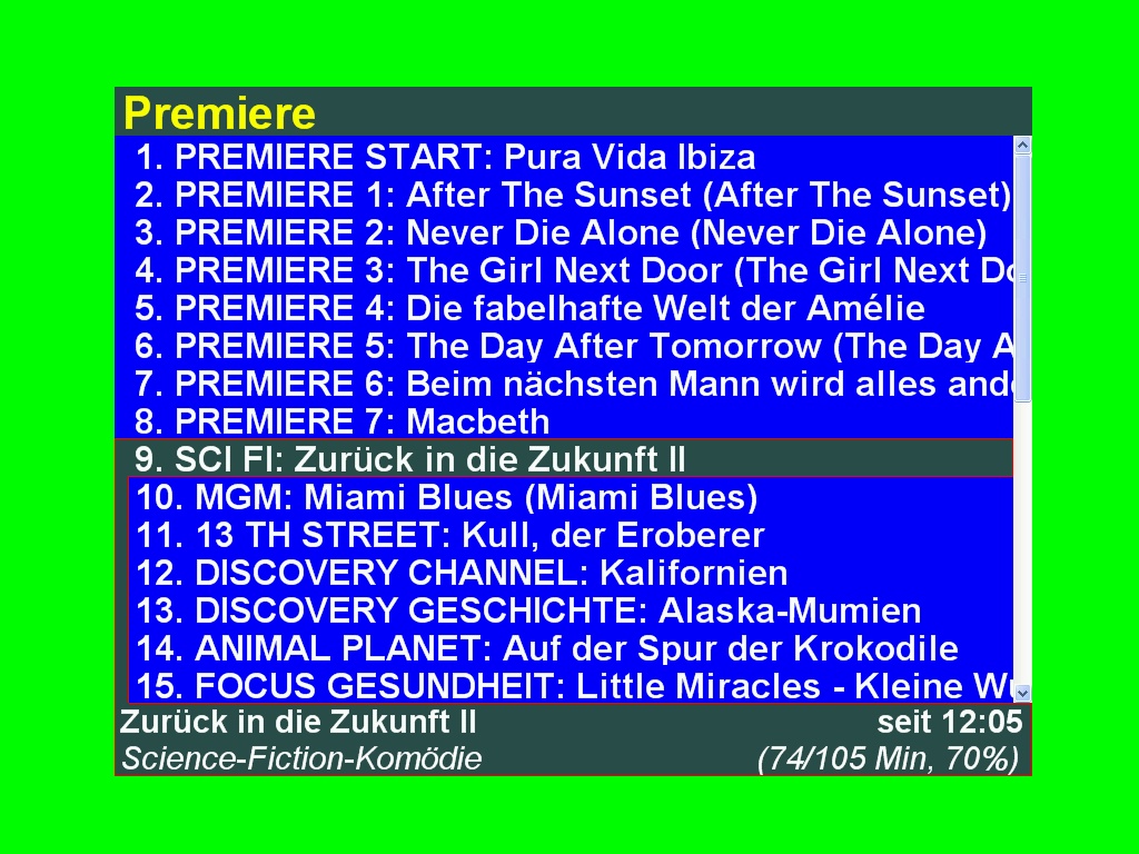 NeutrinoTV ab v0.9 Build2264
<br />(Der gründe Bereich ist das Overlay - da ist normalerweise das Bild)
<br />Zu erreichen im Fullscreen mit ENTER